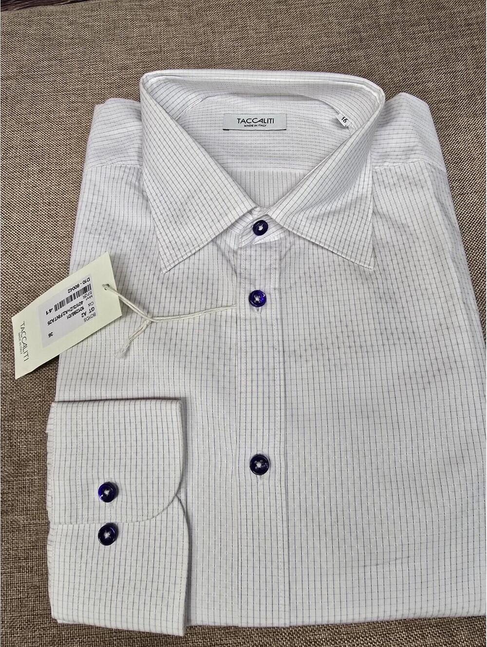 Taccaliti Dress Shirt Size 16/41 Long Sleeve Made Italy